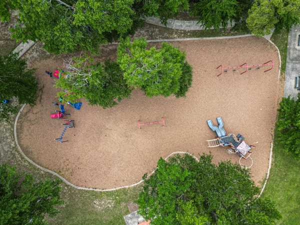 aerial photo overhead of playground