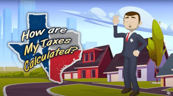 a cartoon man in a suit with the text How are my Taxes calculated? 